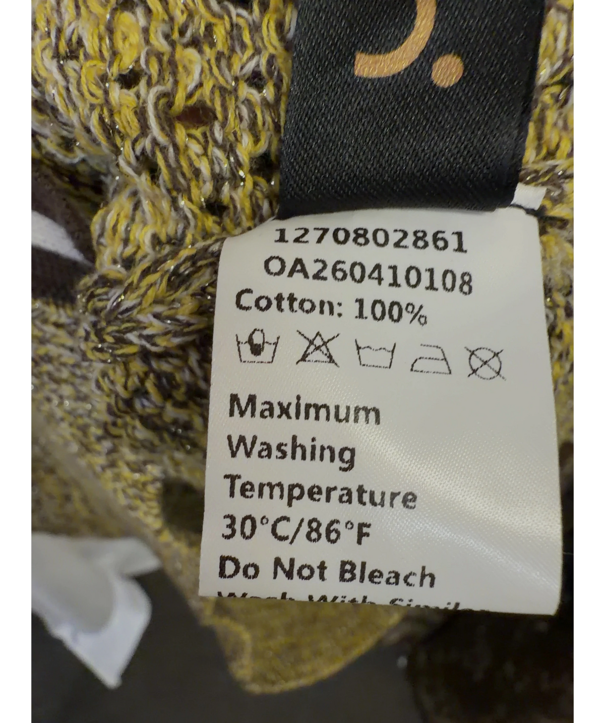 Commense Yellow Contrast Trim Textured Knit Top, size UK XS — label