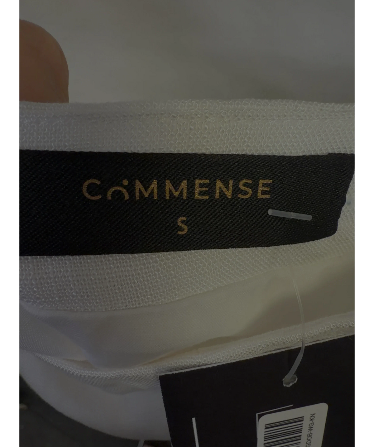 Commense White Linen Blend Metal Detail Cami Top, size UK S — detail