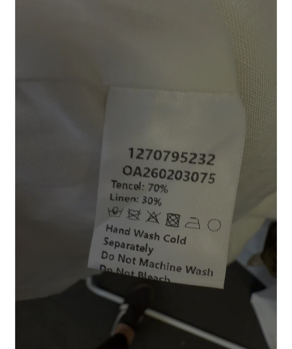 Commense White Linen Blend Metal Detail Cami Top, size UK S — label