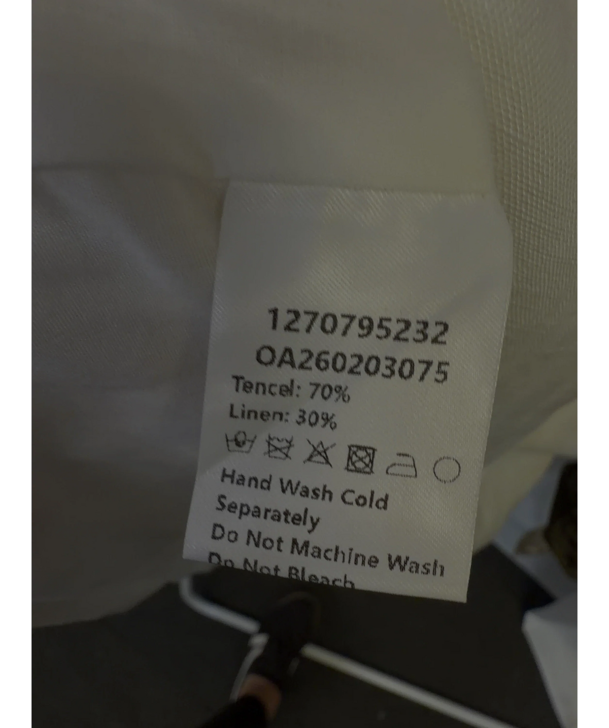 Commense White Linen Blend Metal Detail Cami Top, size UK S — label