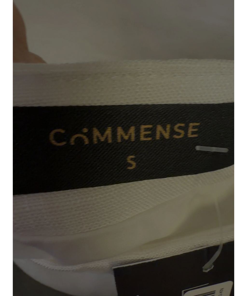 Commense White Linen Blend Metal Detail Cami Top, size UK S — care label