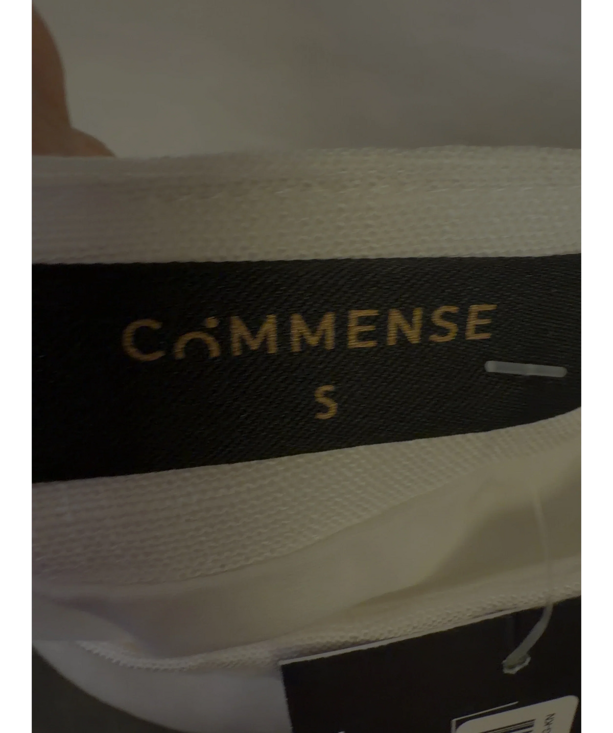 Commense White Linen Blend Metal Detail Cami Top, size UK S — care label