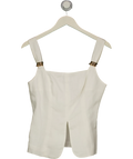 Commense White Linen Blend Metal Detail Cami Top, size UK S — front