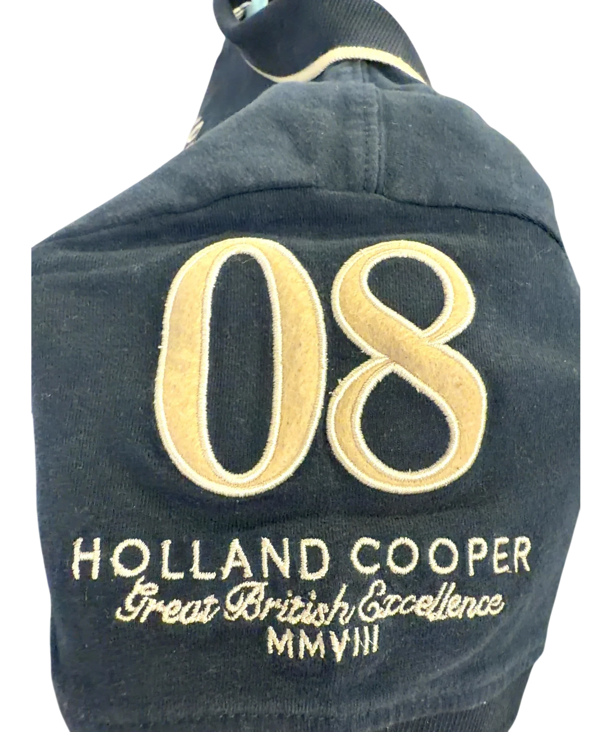 HOLLAND COOPER navy blue tipped crest/classic style polo shirt, size UK S — additional view