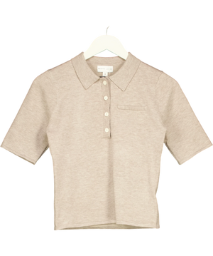 Pretty Lavish Beige Button Polo UK S