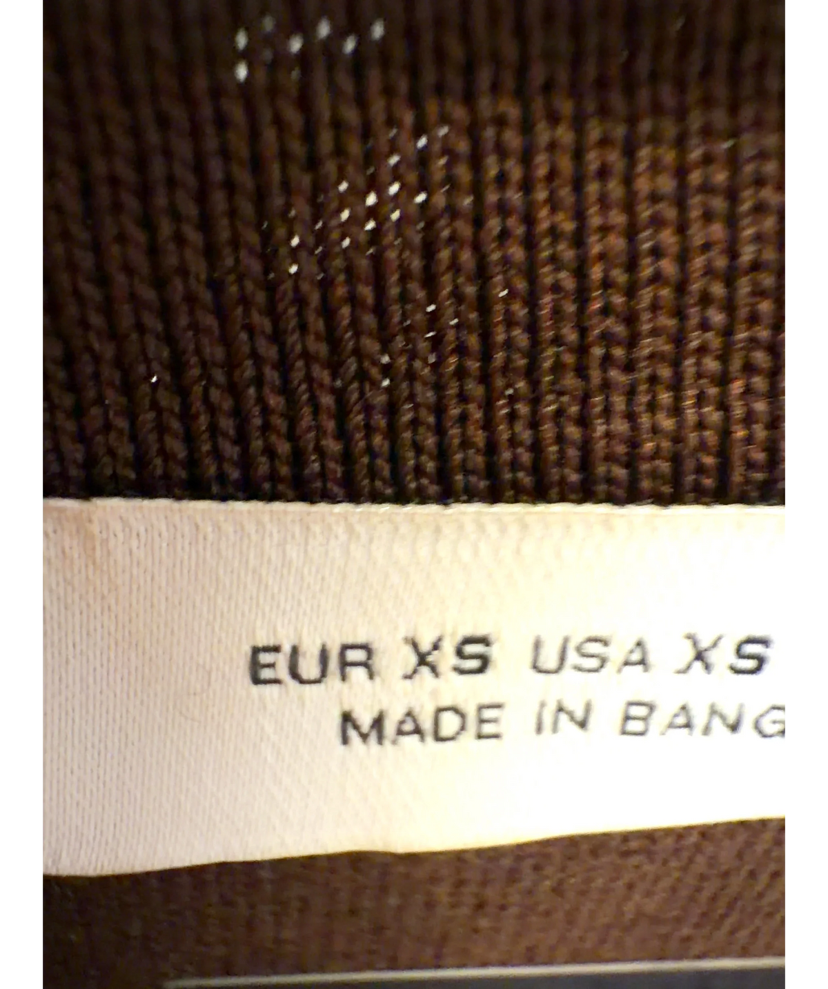 ZARA Brown Colour, size UK XS — care label