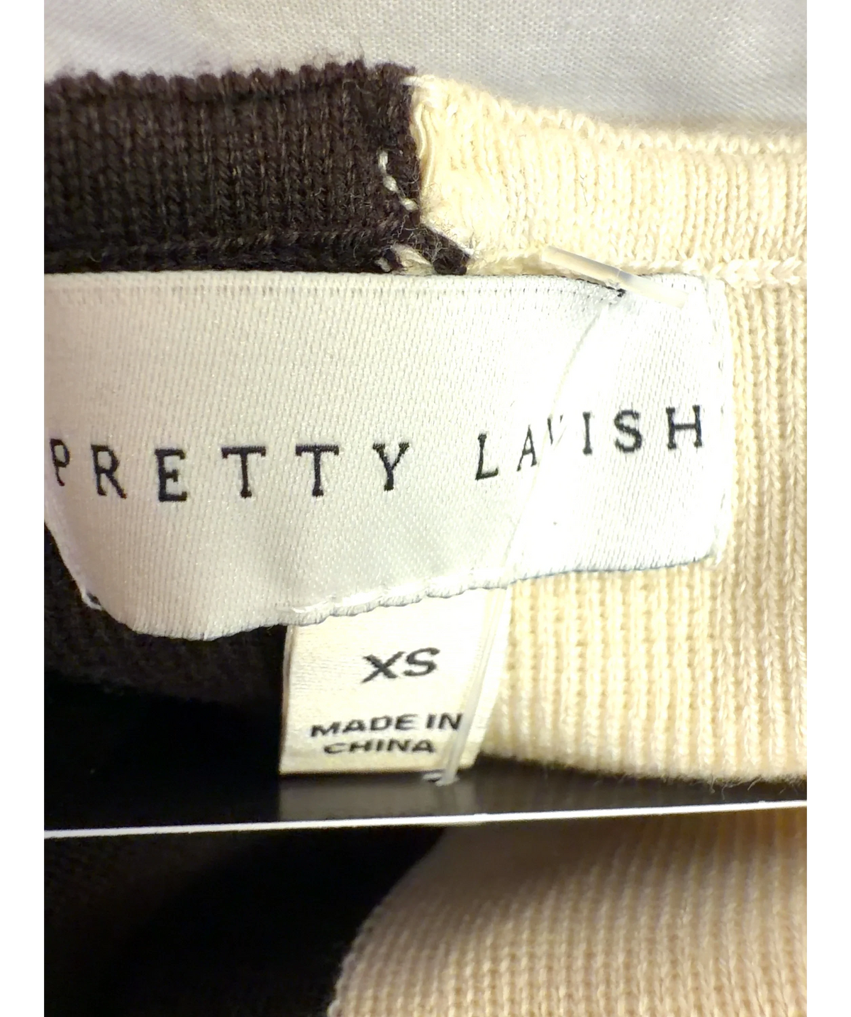 PRETTY LAVISH Brown Colour, size UK XS — care label