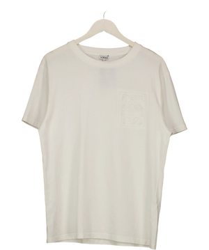 Loewe White Embossed Anagram Pocket T-Shirt UK L