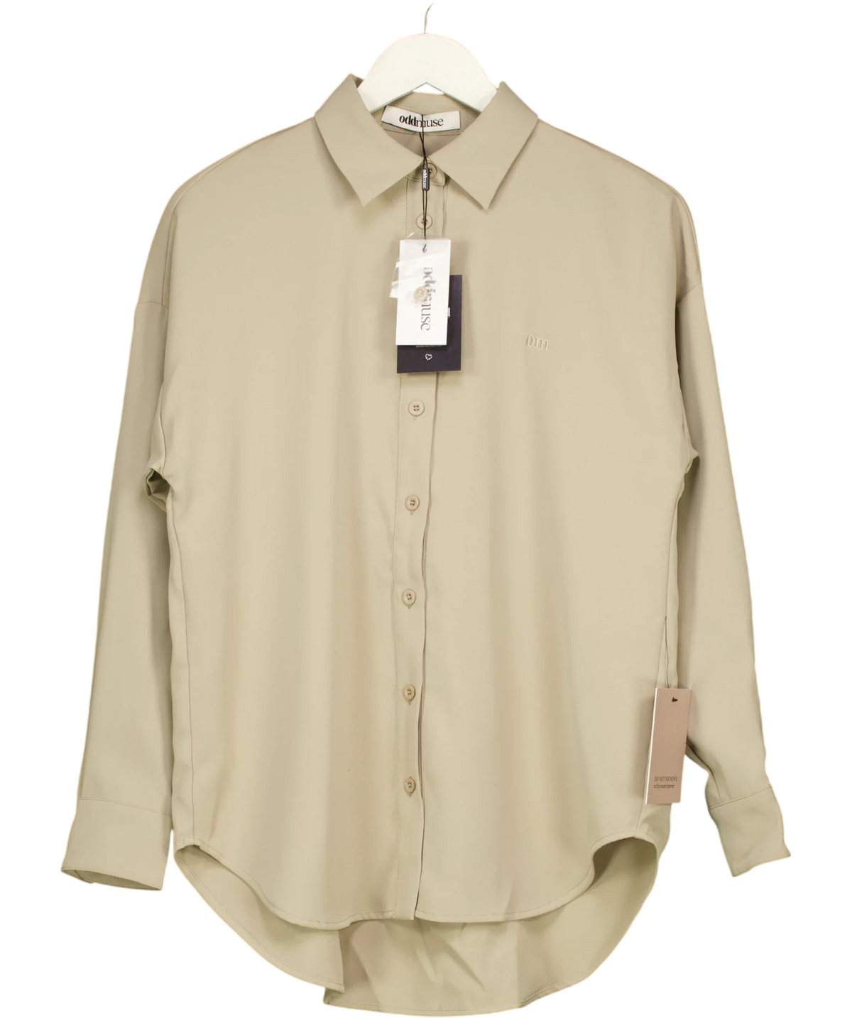 ODD MUSE taupe The Ultimate Muse Oversized Shirt, size UK XXS-XS — front