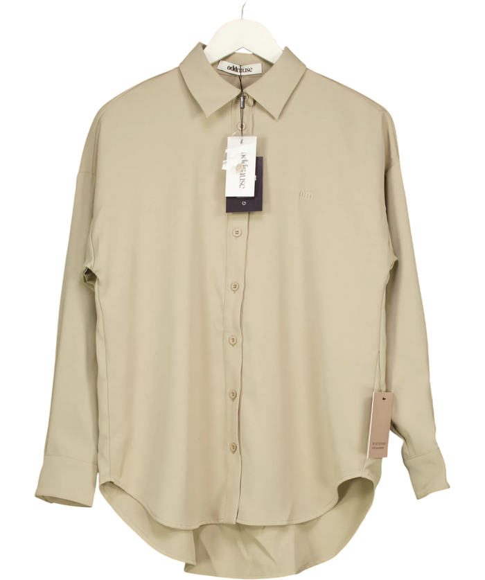 Odd Muse The Ultimate Muse Oversized Shirt Beige UK XXS-XS