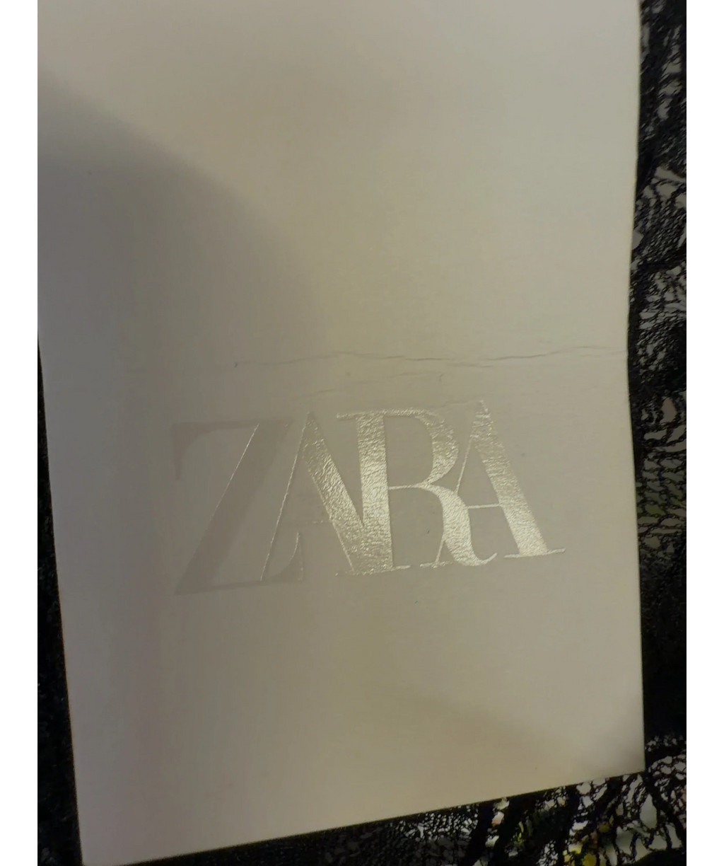 ZARA Black Lace Buckle Top, size UK S — detail