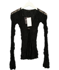 ZARA Black Lace Buckle Top, size UK S — front