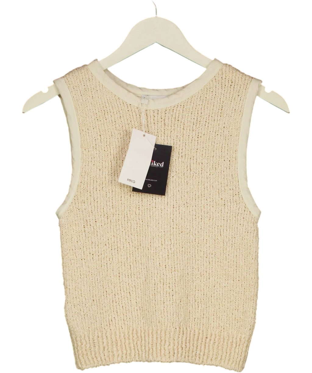 MANGO cream TOP 207BALI, size UK XS — front