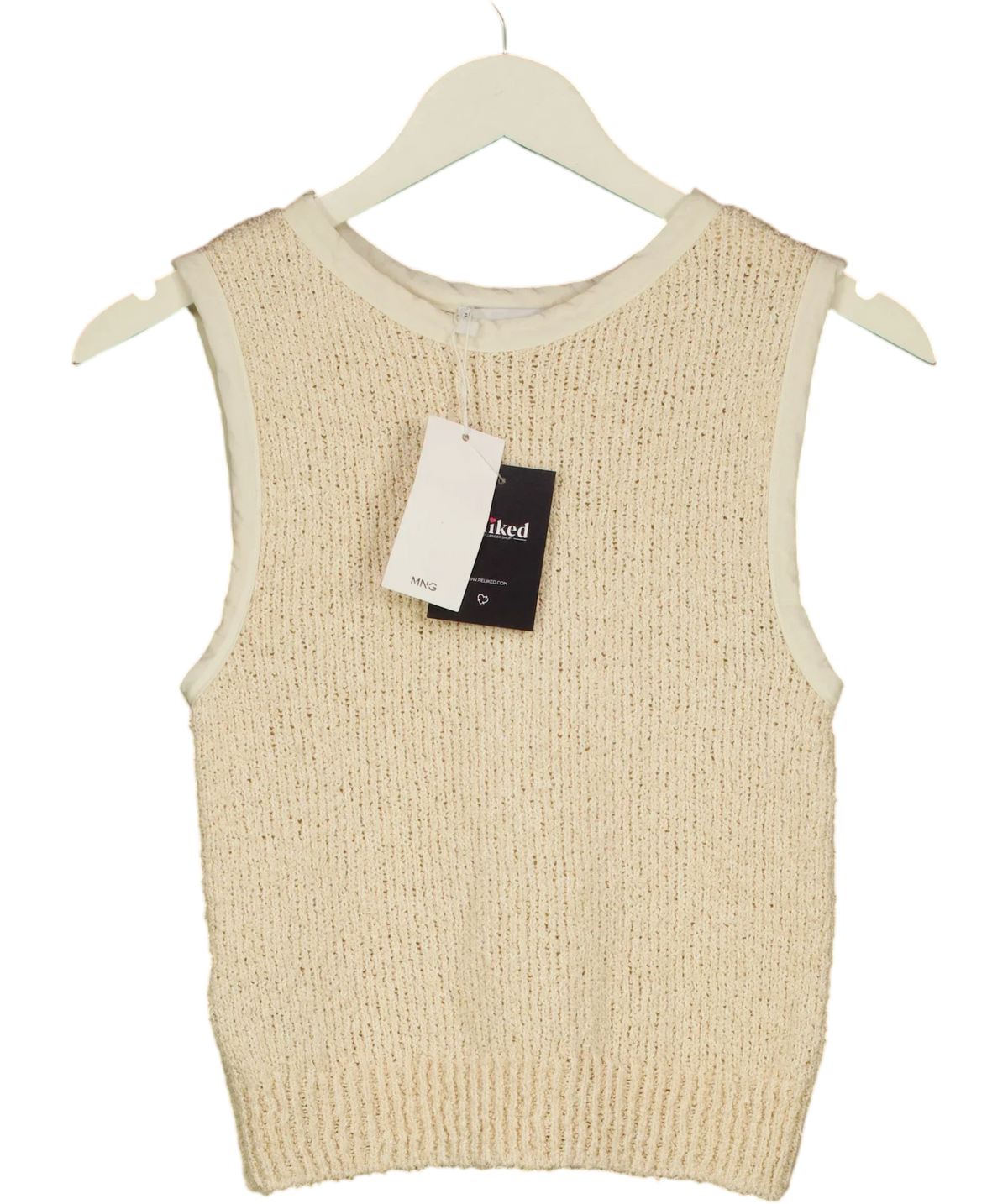 MANGO cream TOP 207BALI, size UK XS — front