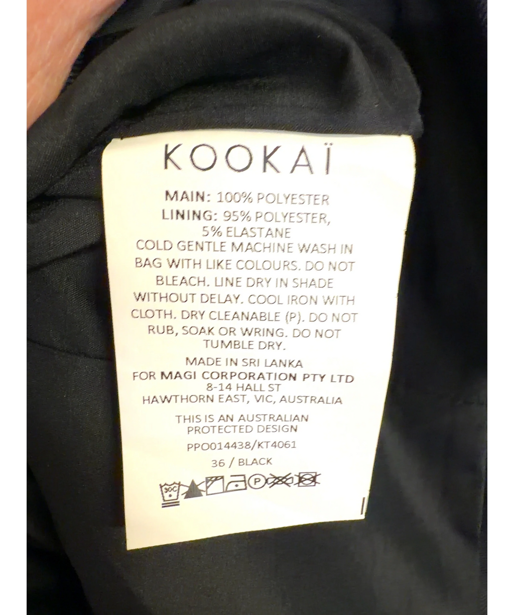 KOOKAÏ Black Colour, size UK 8 — label