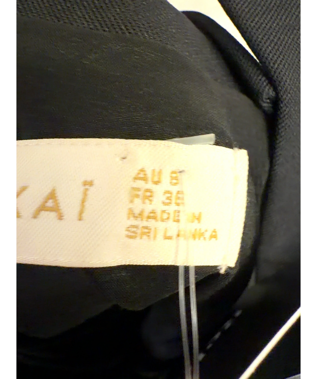 KOOKAÏ Black Colour, size UK 8 — care label