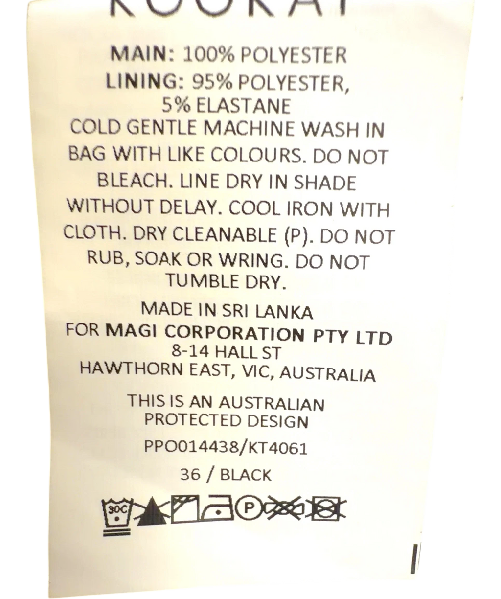 KOOKAÏ Black Colour, size UK 8 — fabric detail