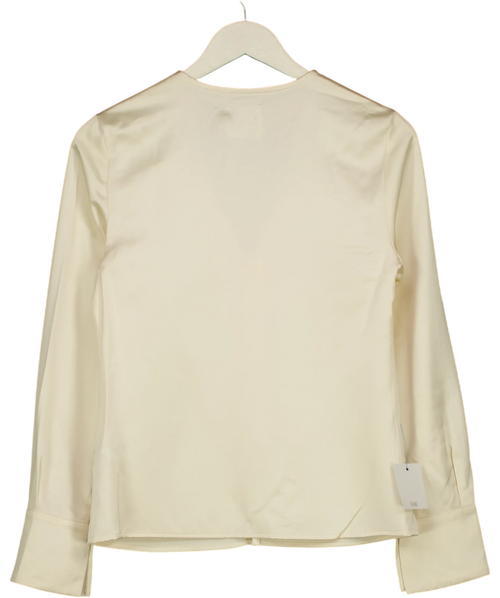 Aligne ivory Saffron Knot Fastening Satin Shirt, size UK 6 — back