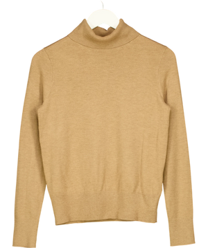 Forever New Beige Ribbed Turtleneck Jumper UK XS