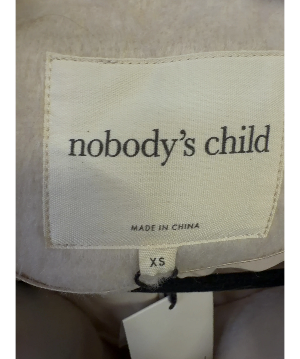Nobody's Child Cream Cream Relaxed Brushed Wool Blend Coat, size UK XS — detail