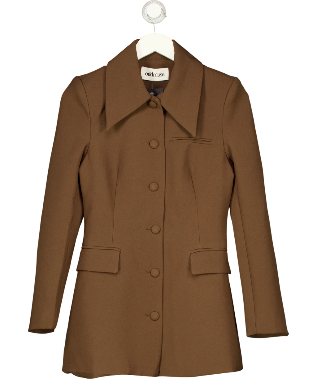 ODD MUSE brown The Ultimate Muse Structured Jacket, size UK S — front