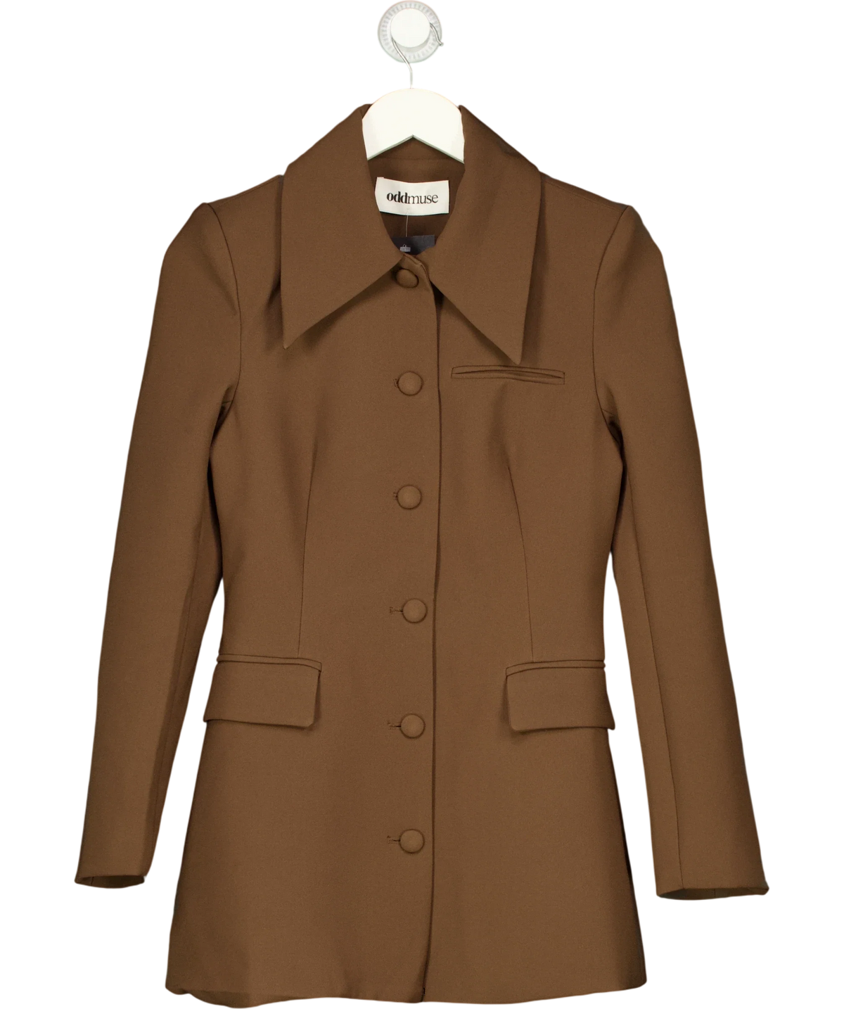 ODD MUSE brown The Ultimate Muse Structured Jacket, size UK S — front