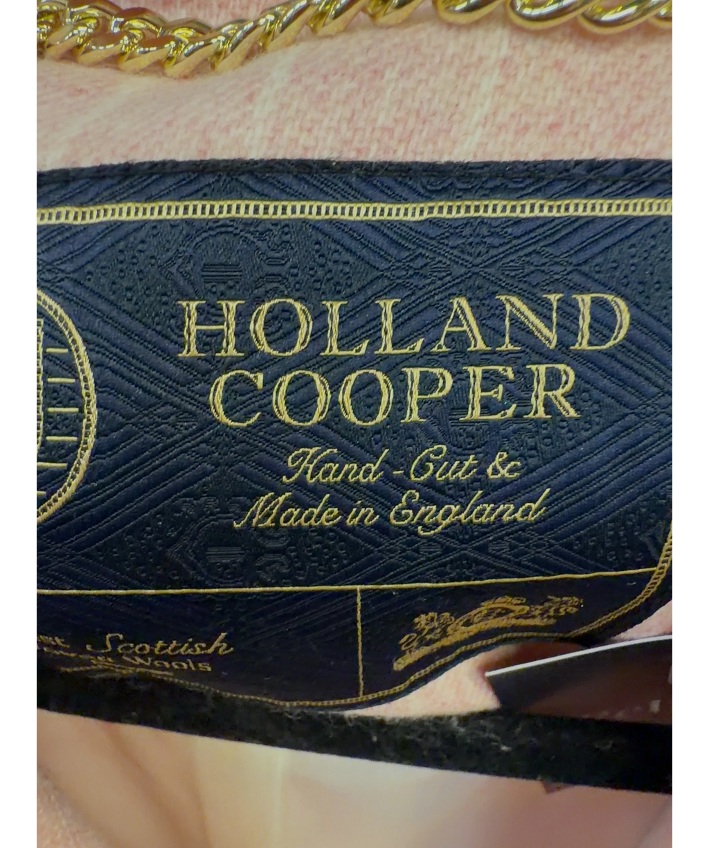 HOLLAND COOPER Pink wool pinstripe blazer, size UK 8 — detail