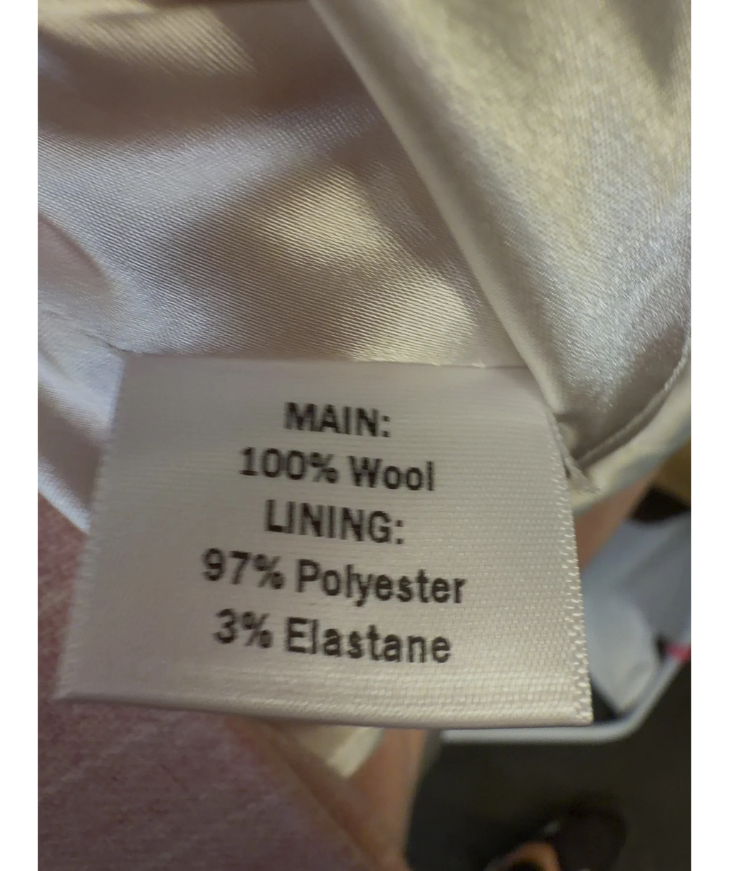 HOLLAND COOPER Pink wool pinstripe blazer, size UK 8 — label