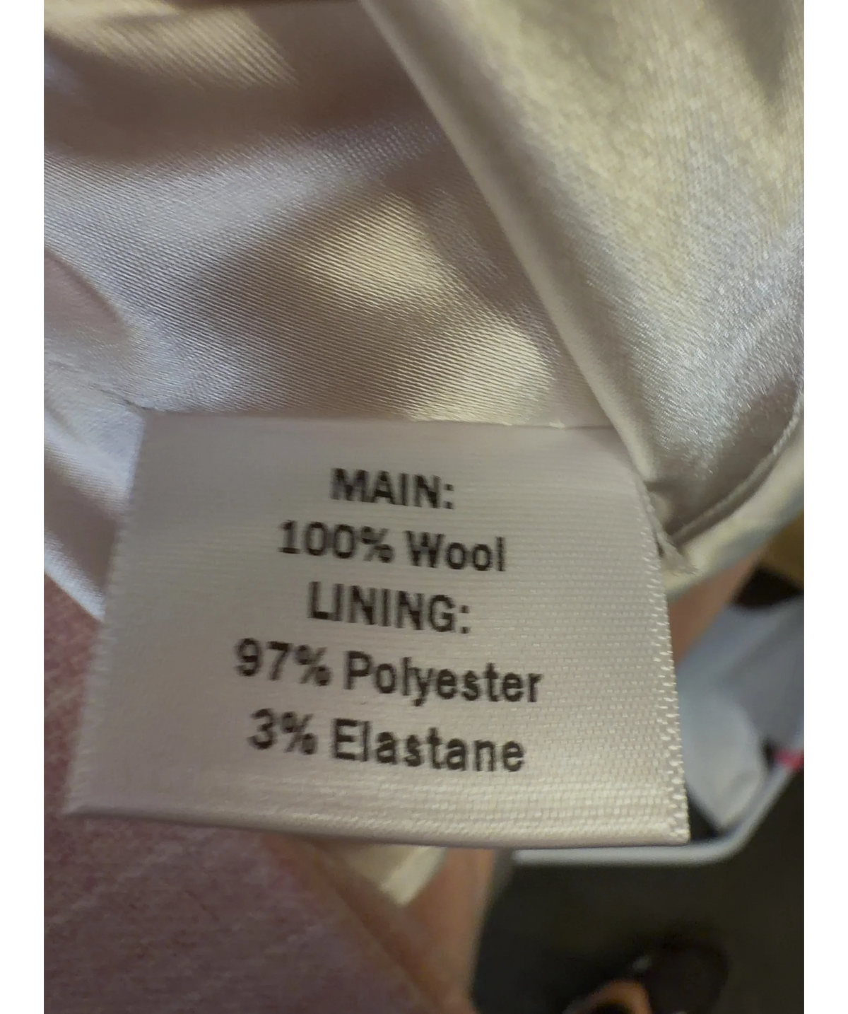 HOLLAND COOPER Pink wool pinstripe blazer, size UK 8 — label