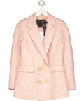 HOLLAND COOPER Pink wool pinstripe blazer, size UK 8 — front