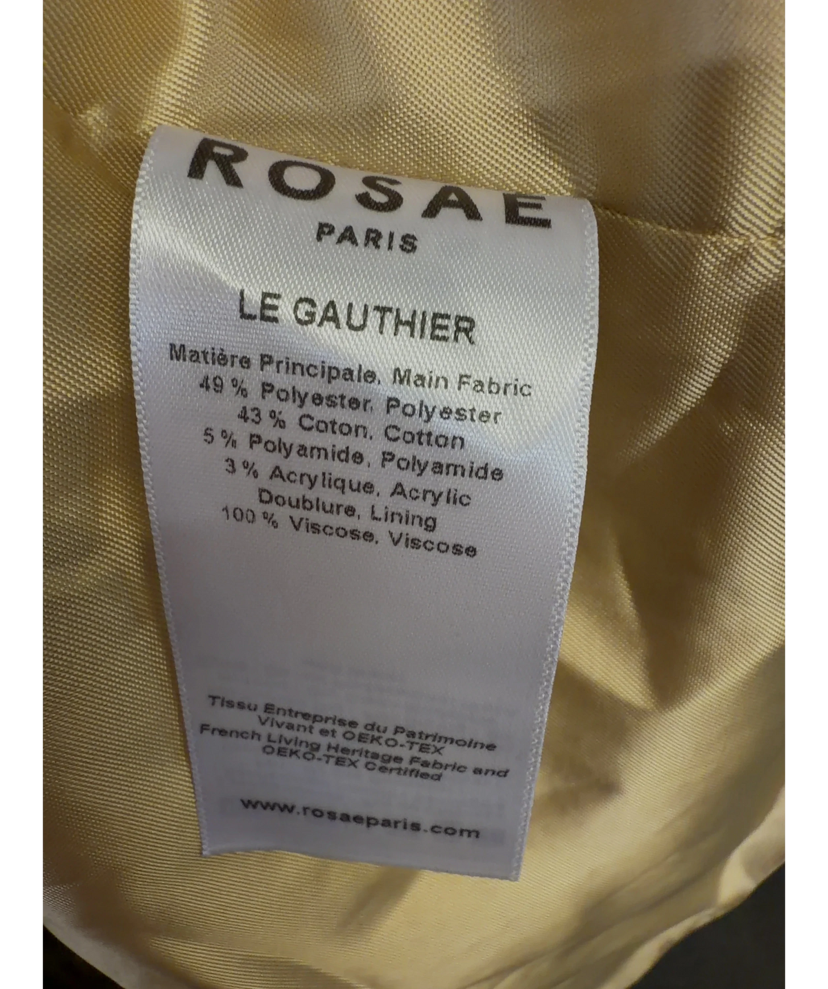 Rosaé Paris Beige Le Gauthier, size UK 8 — label