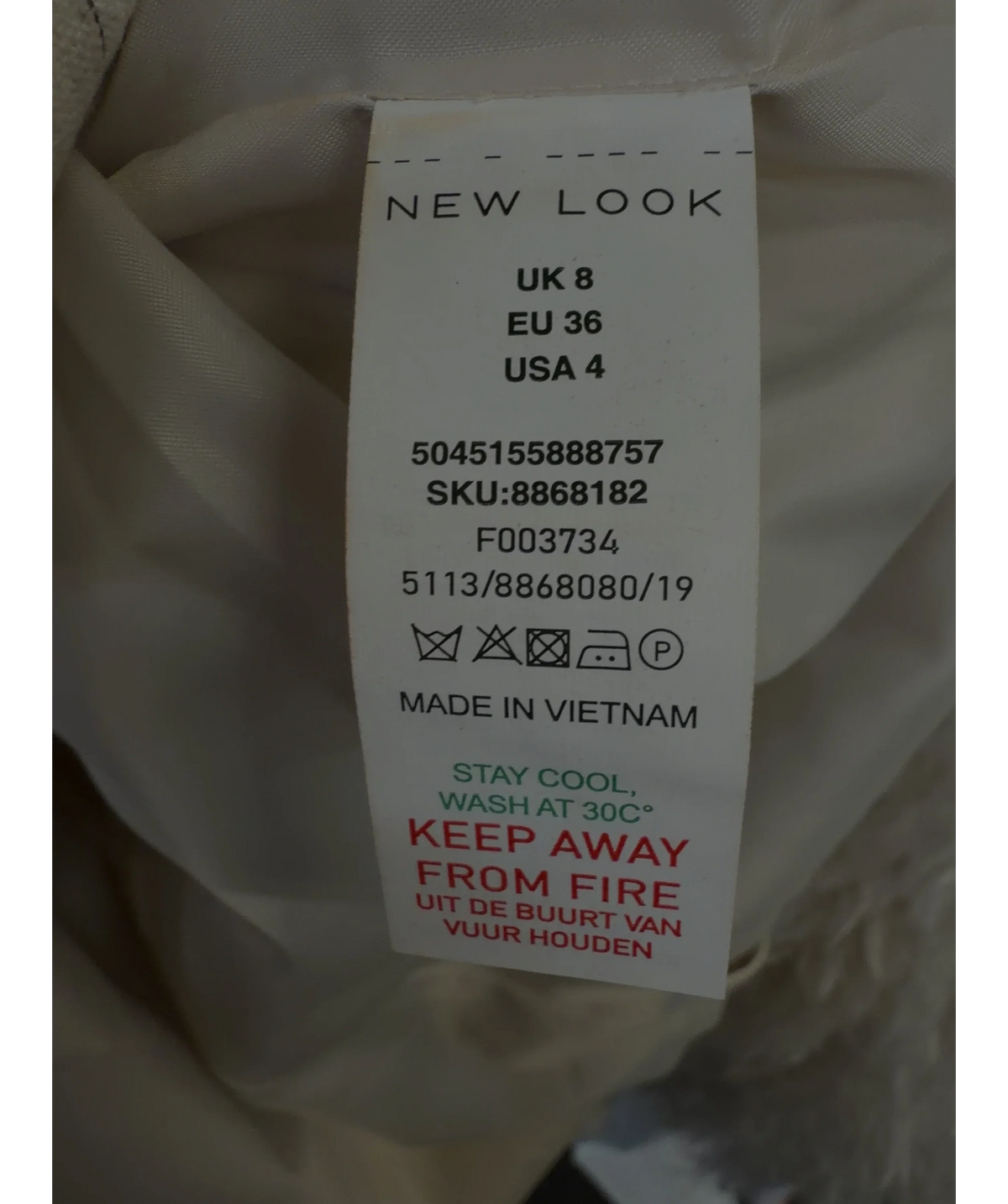 New Look Beige Colour, size UK 8 — label