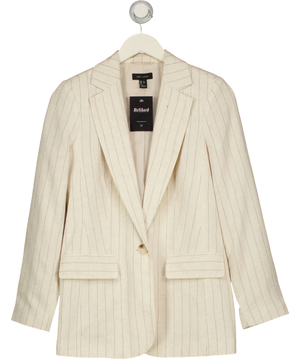 New Look Beige And Black Pinstripe Blazer UK 8