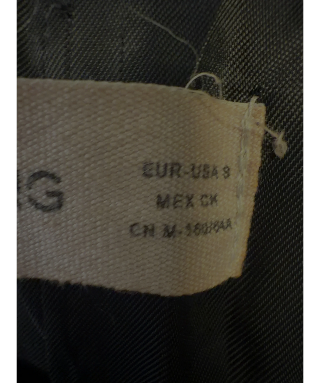 MANGO Black double-breasted black blazer, size UK S — care label