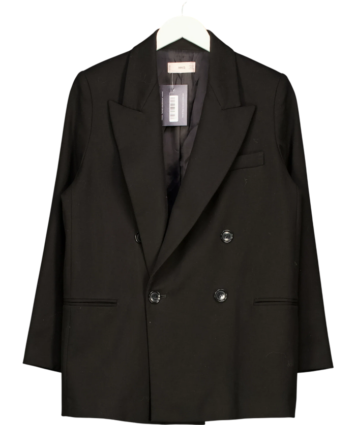 Mango Double-Breasted Black Blazer S
