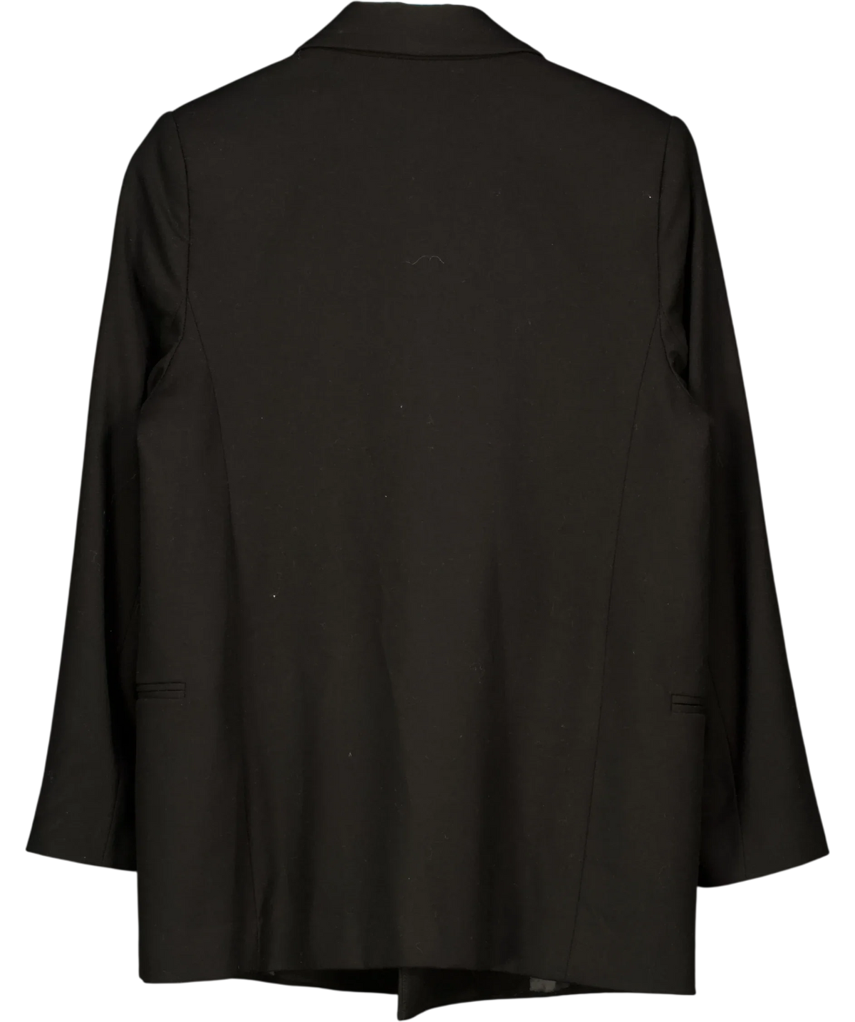 MANGO Black double-breasted black blazer, size UK S — back