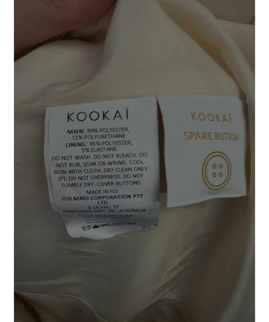 KOOKAÏ Cream Colour, size UK 8 — label