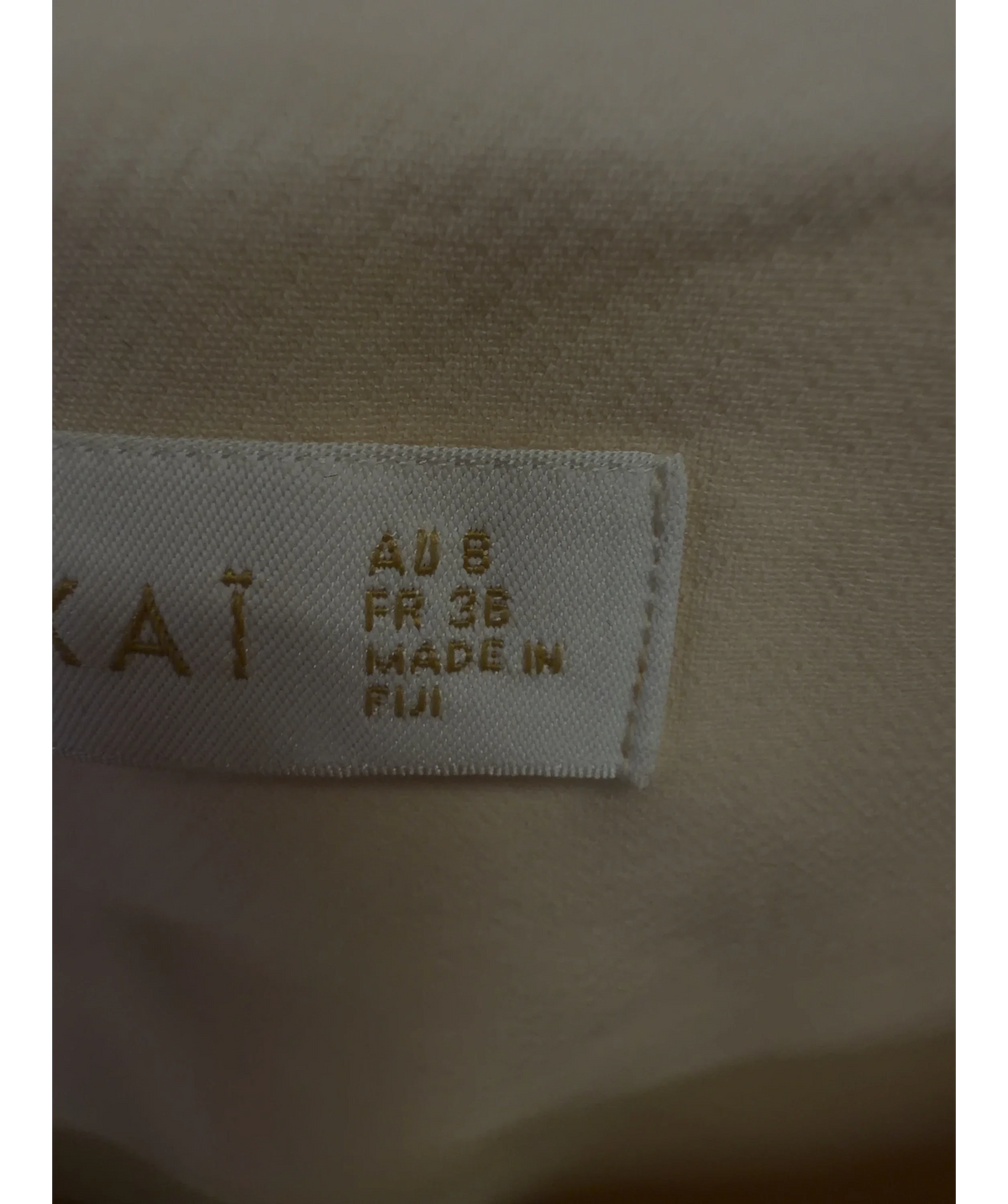 KOOKAÏ Cream Colour, size UK 8 — care label
