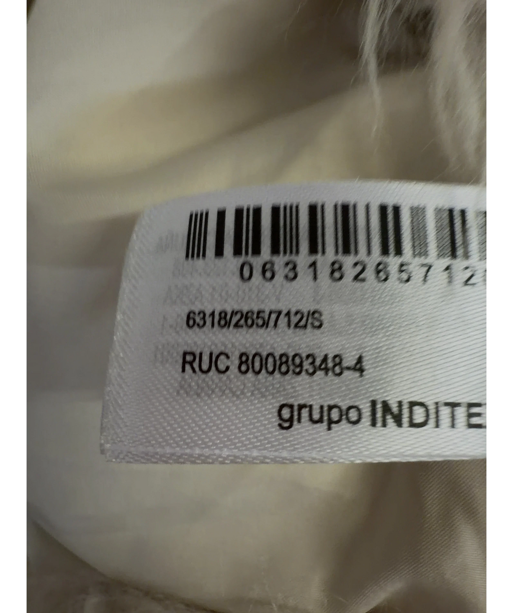 ZARA Cream shaggy faux fur jacket, size UK S — label