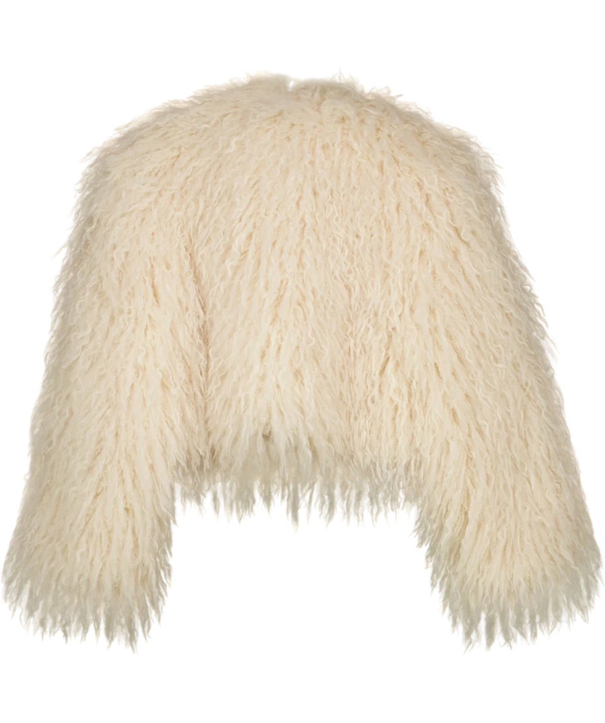 ZARA Cream shaggy faux fur jacket, size UK S — back