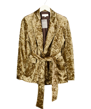Zara Green Flocked Floral Blazer UK S
