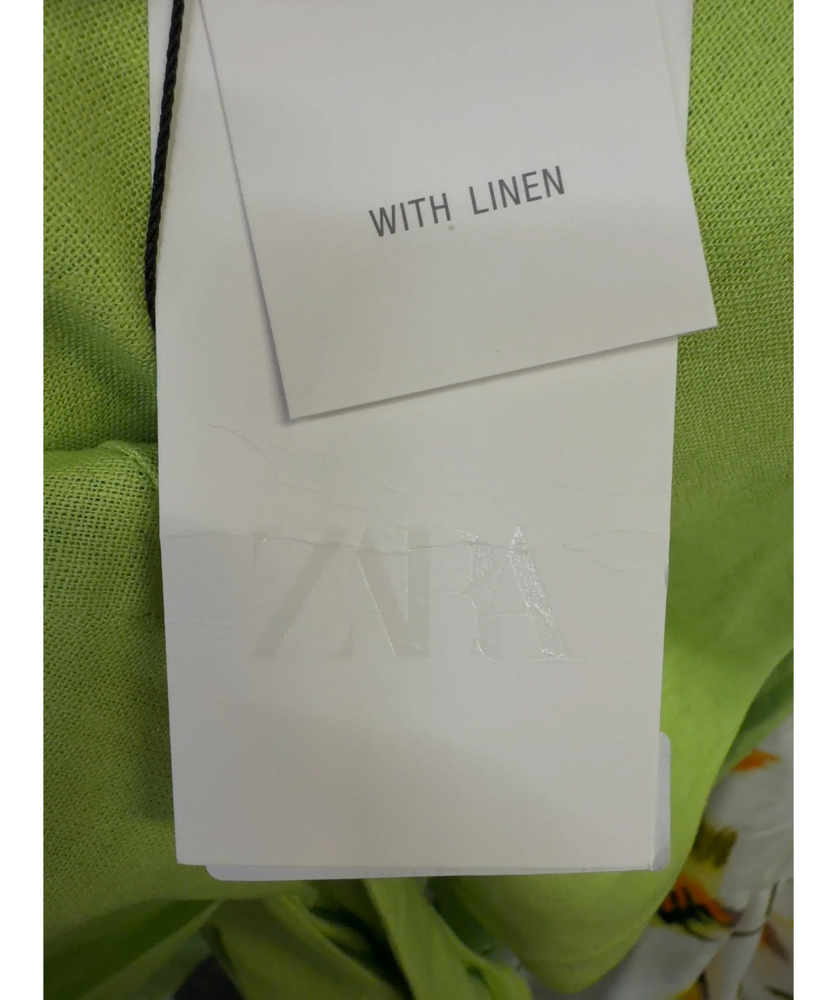 ZARA Green Linen Blend Halter Dress / Midi Dress, size UK XS — detail