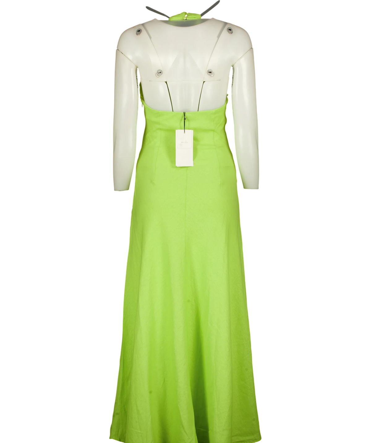 ZARA Green Linen Blend Halter Dress / Midi Dress, size UK XS — back