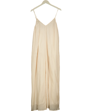 Zara Cream Crinkle V-Neck Dress XS