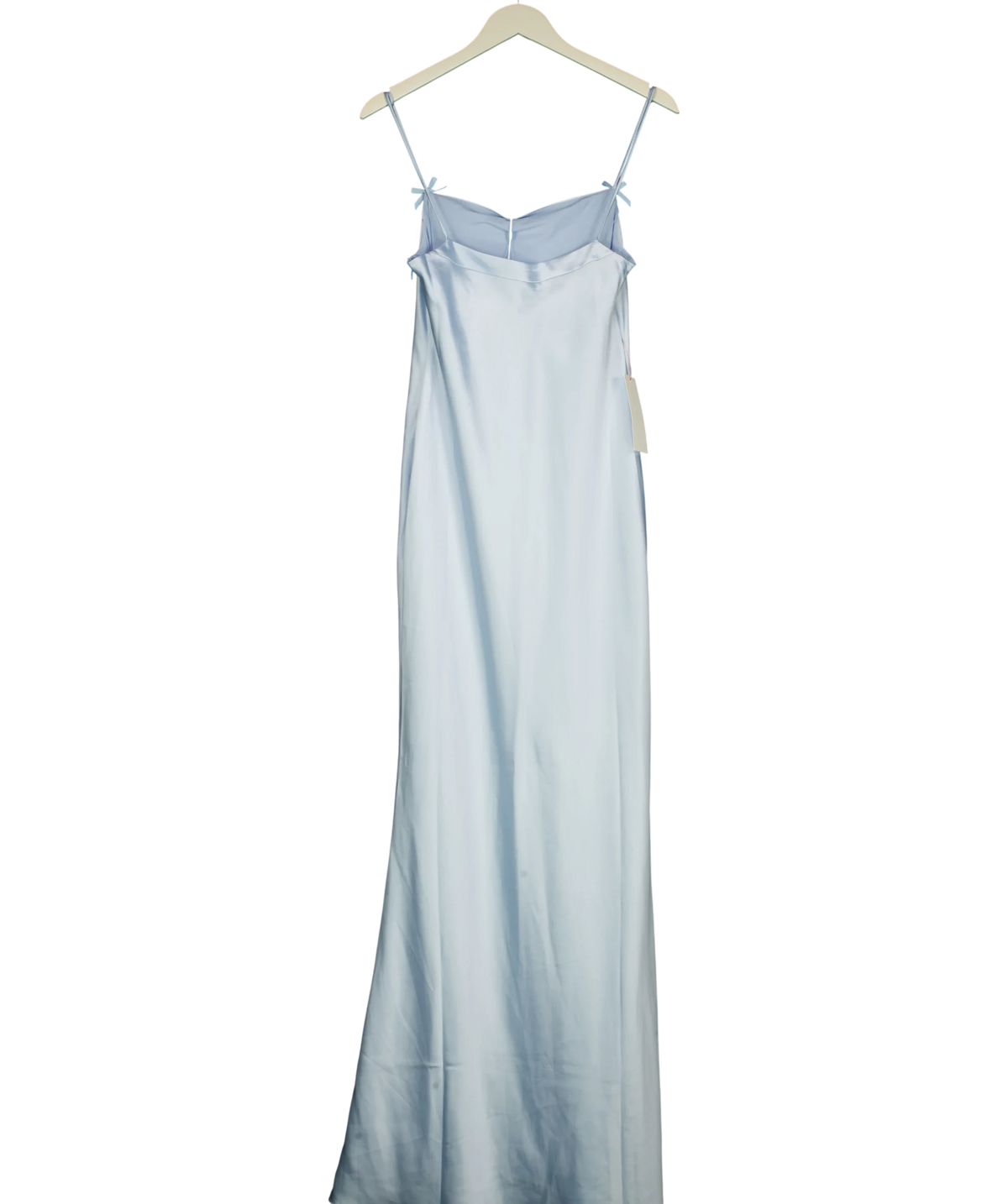 BOA Blue Satin 90's Slip Dress with Bow Detail - S, size UK S — back