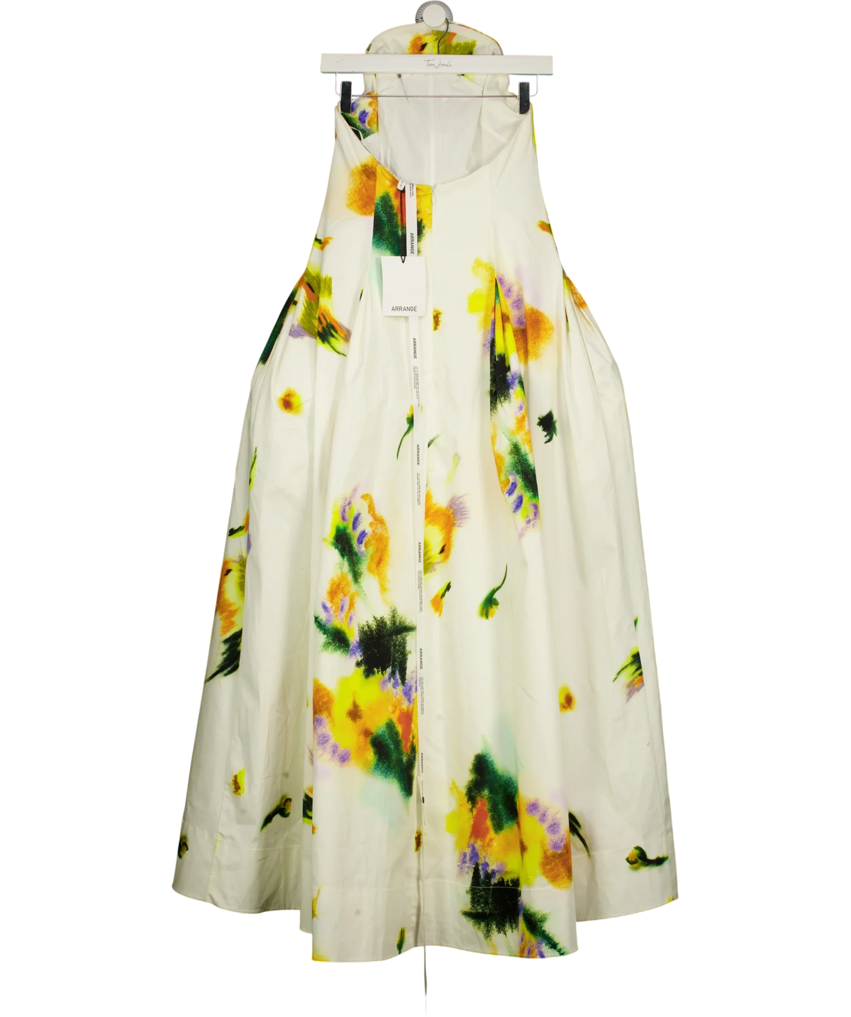 ARRANGE Multicoloured structured bandeau maxi dress, size UK 8 — back