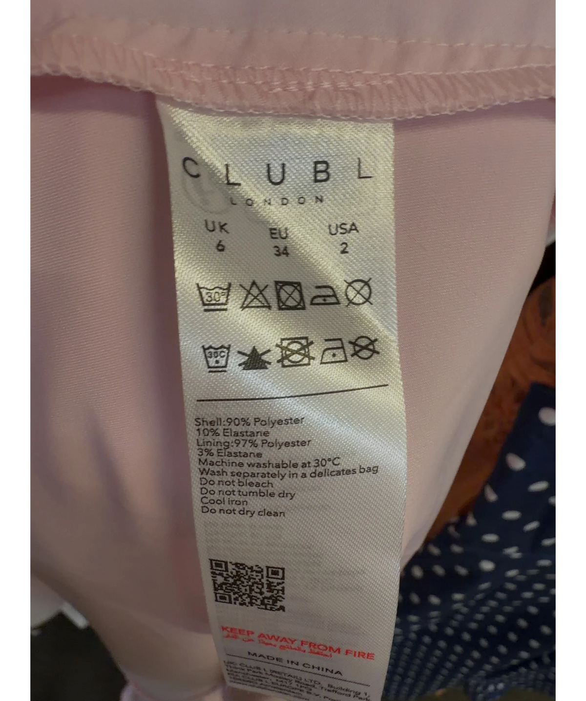Club L Pink Luscious Light Pink High-Neck Maxi Dress, size UK 6 — label