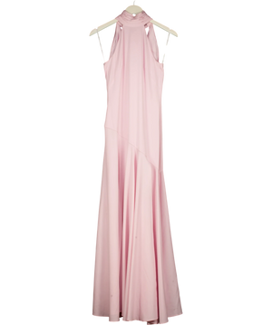 Club L Luscious Light Pink High-Neck Maxi Dress UK 6