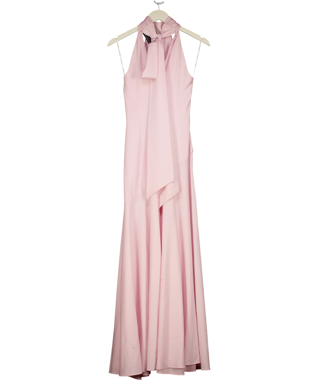 Club L Pink Luscious Light Pink High-Neck Maxi Dress, size UK 6 — back