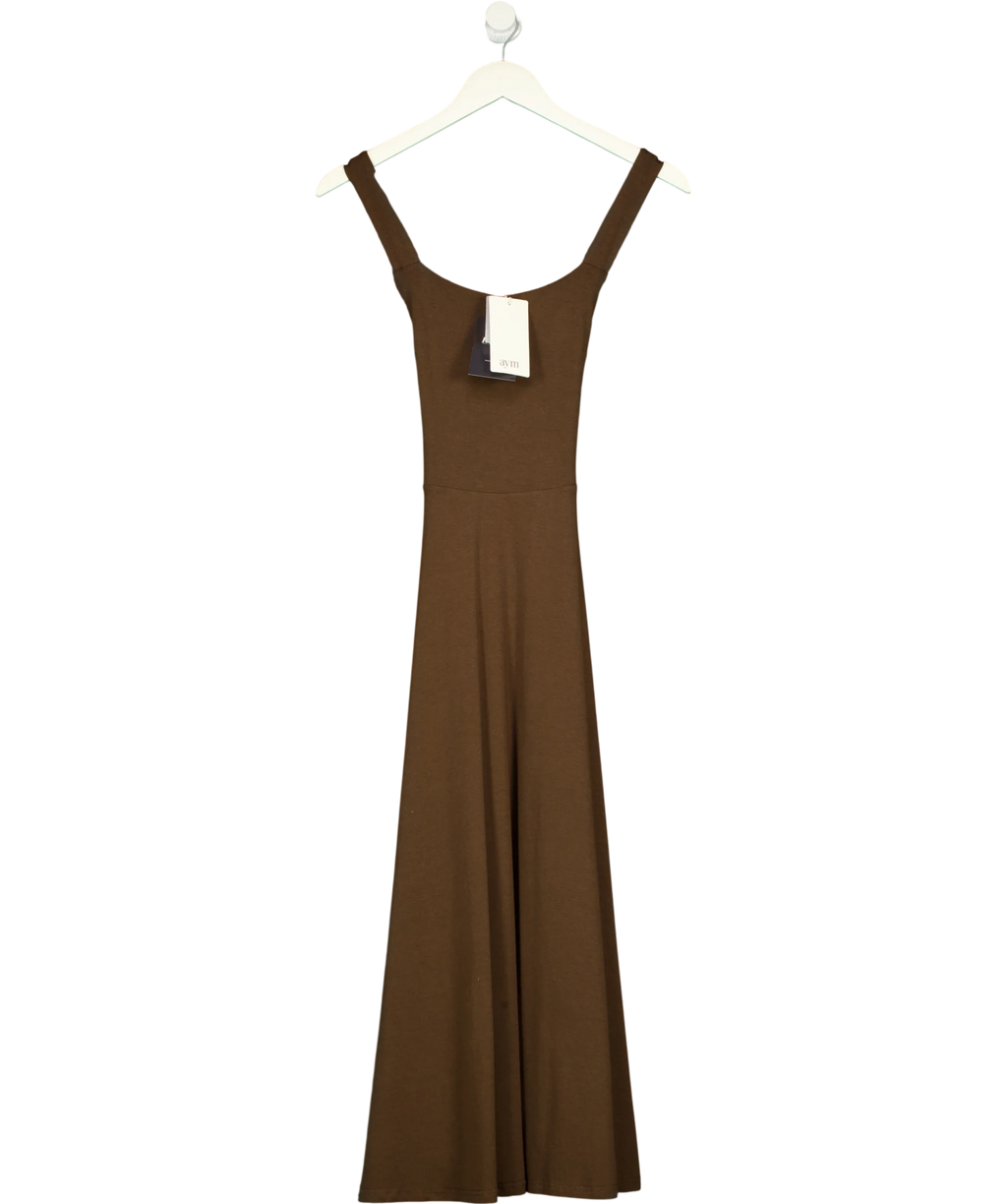 AYM Brown Audrey Midi Dress, size UK XS — front